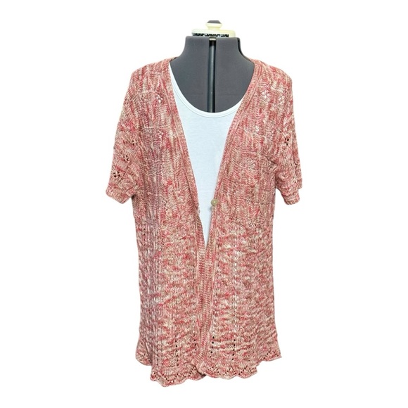 Chico's Sweaters - CHICO’S SHORT-SLEEVE LINEN & COTTON KNIT CARDIGAN—Flawless!